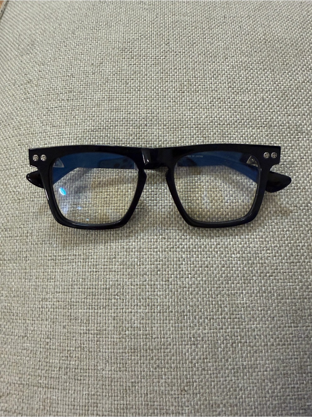 Chrome Hearts Black Square Frame Glasses